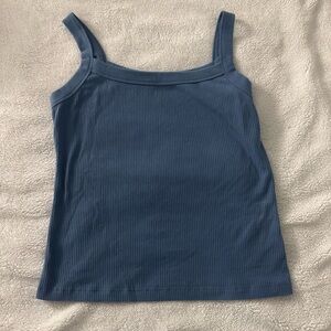 American Eagle Outfitters Slate Blue Ribbed Tank Top